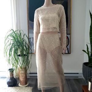 Jason Wu | Sheer Sequin-embroidered Top and Midi Skirt Set